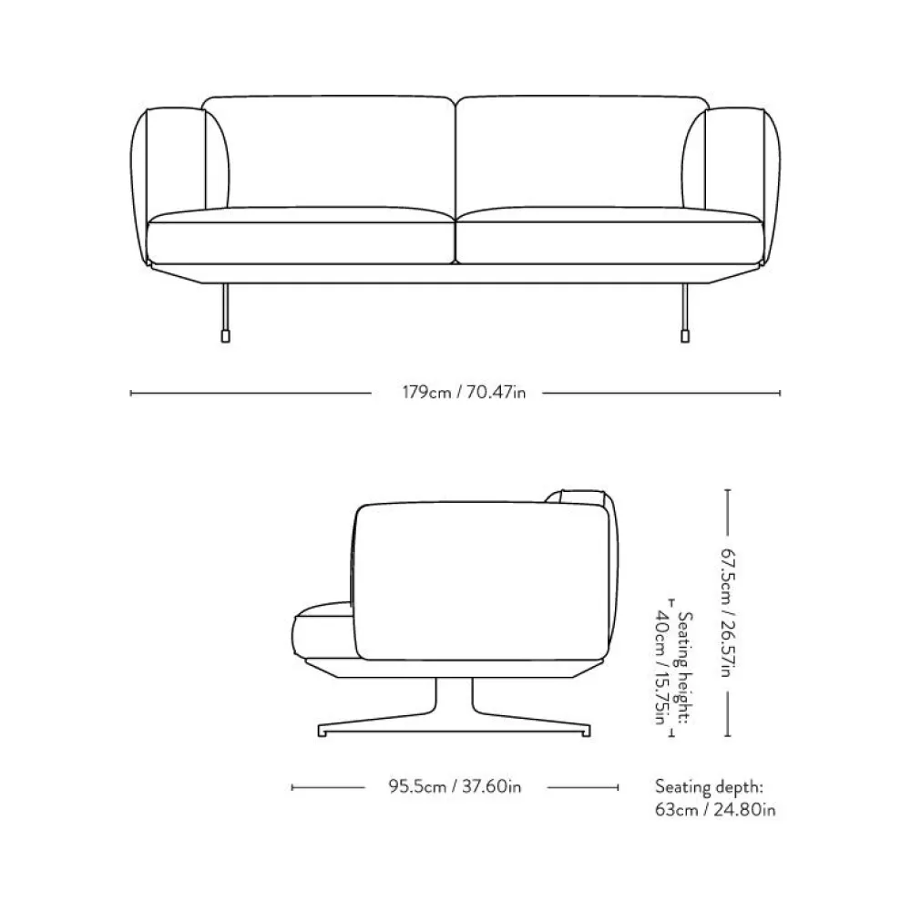 &Tradition Inland AV22 Sofa Cognac Læder^ Stue|Sofaer