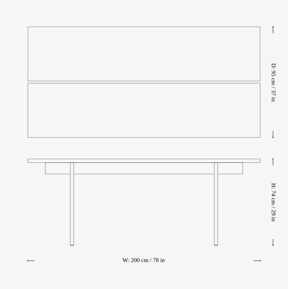 &Tradition ITA OS1 Dining Table Dark Stained Oak^ Stue|Kontor