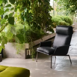 &Tradition Muno LN17 Black Noble Leather Dark Chrome Legs^ Stue|Stole