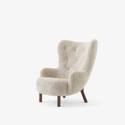 &Tradition VB3 Petra & ATD1 Pouf Sheepskin Moonlight/Oiled Walnut^ Stole