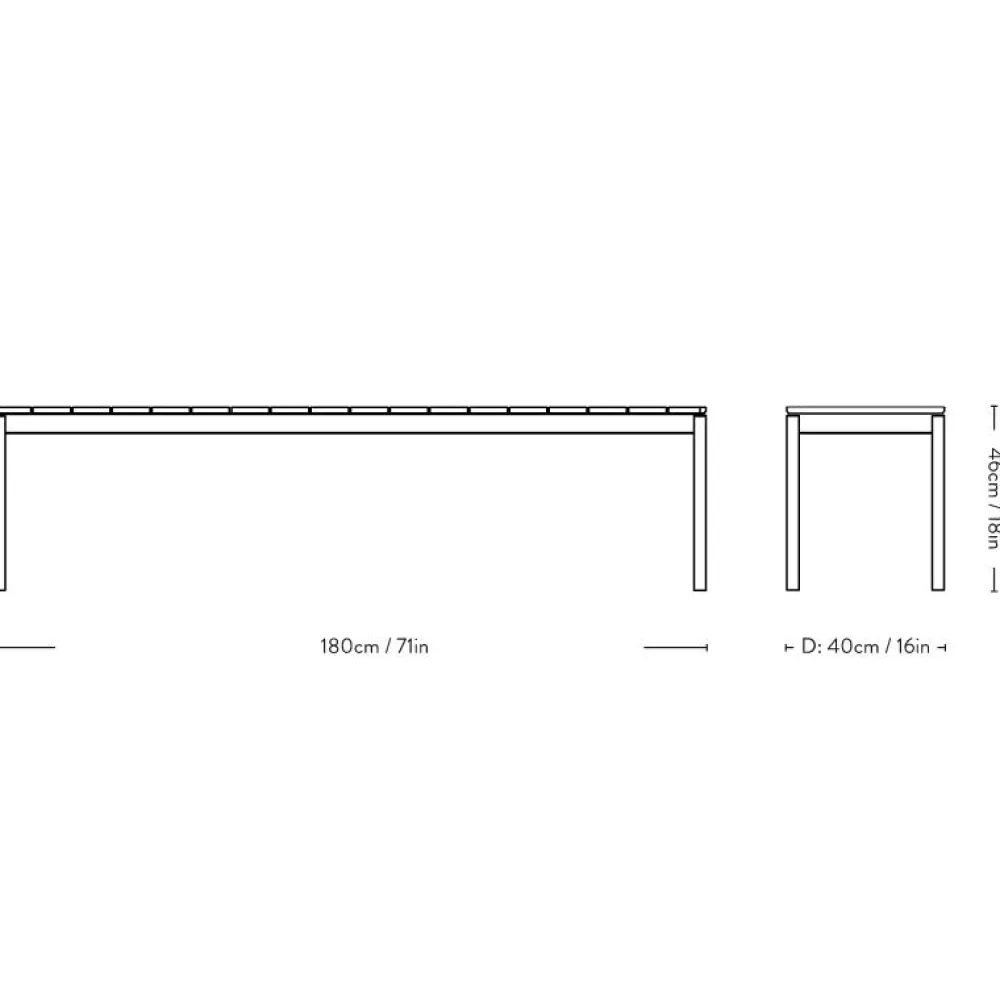 &Tradition Ville AV28 Bænk Warm Black^ Havemøbler