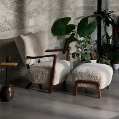 &Tradition Wulff ATD2 & ATD3 Moonlight Sheepskin Oiled Walnut^ Stue|Stole