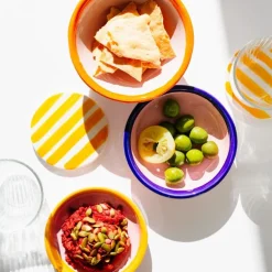 Val Pottery Crew Coasters Yellow Stripes^ Køkken|Keramik & Porcelæn