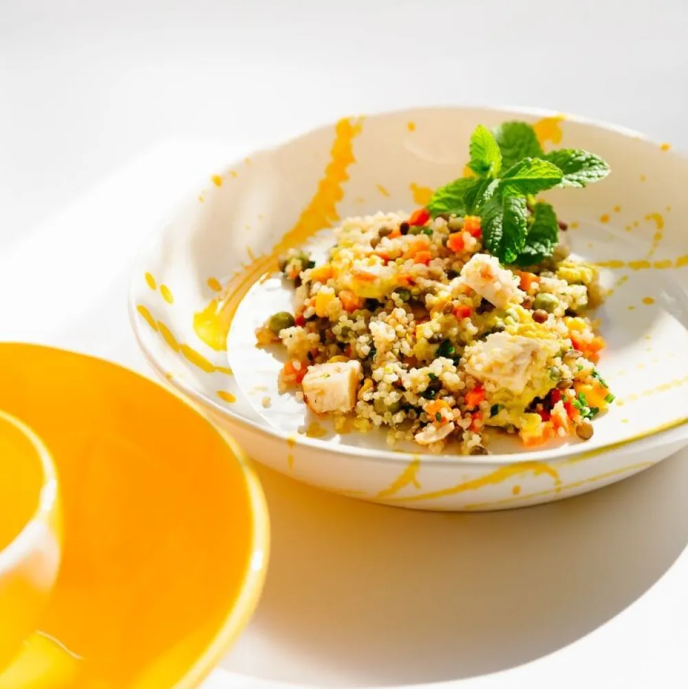 Val Pottery Festive Fusilli Bowl Yellow Blob^ Køkken|Keramik & Porcelæn