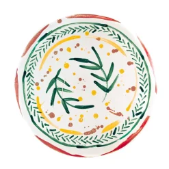 Val Pottery Gabriela Plate Dark Green Feather^ Køkken|Keramik & Porcelæn