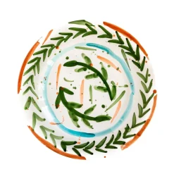 Val Pottery Miguel Plate Dark Green Feathers^ Køkken|Keramik & Porcelæn