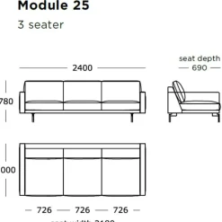 Wendelbo Edge V1 3-Pers. Sofa Brun Faith Læder^ Sofaer|Stue