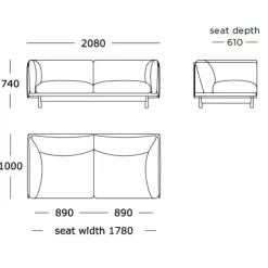 Wendelbo Kite 2-Pers. Sofa^ Sofaer|Stue