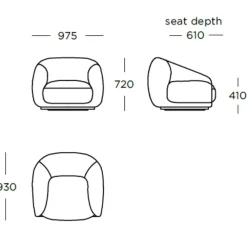 Wendelbo Montholon Loungestol Bosa Col. 04^ Stole|Stue