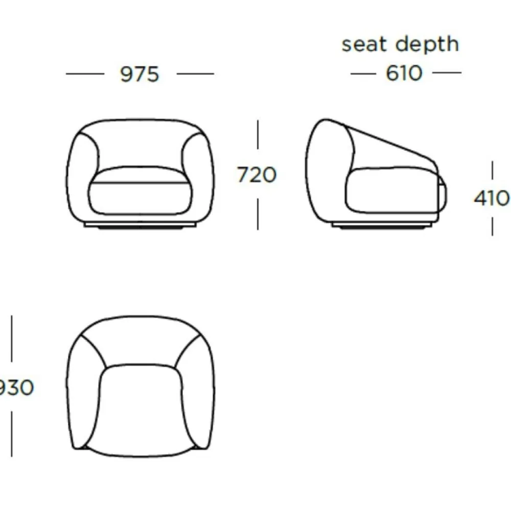 Wendelbo Montholon Loungestol Cuddle col. 06^ Stole|Stue