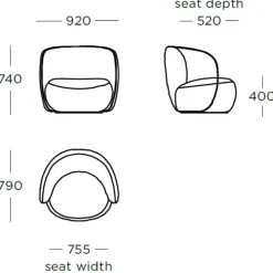 Wendelbo Ovata Loungestol Large Cuddle Col. 02^ Stole|Stue