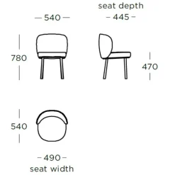 Wendelbo Ovata Spisebordsstol Sortbejdset Eg^ Stole|Stue